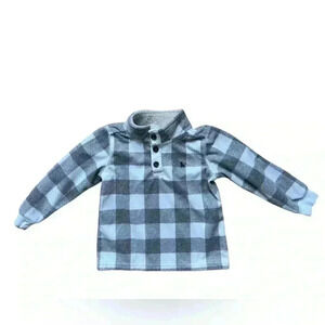 Carters 24 mo grey and white checkered fleece